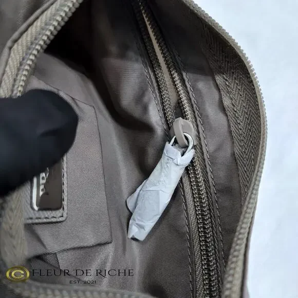 Prada Necessaire Tessuto Nylon Small Toiletry Clutch Case Gray Argilla 1NA011 - Picture 8 of 13